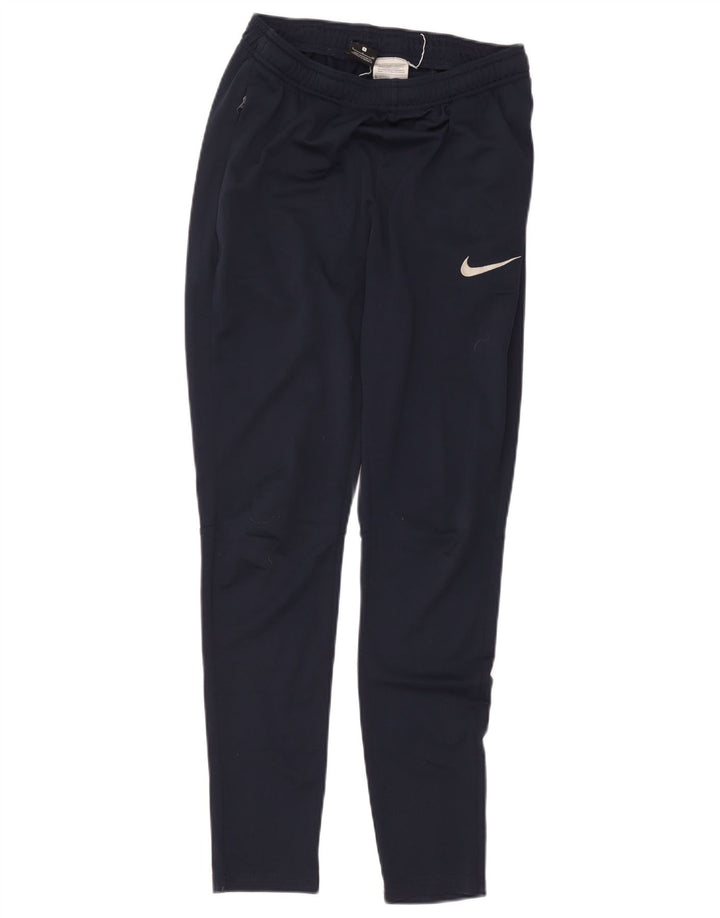 Nike Womens Dri Fit Tracksuit Trousers UK 8 Small  Navy Blue Polyester