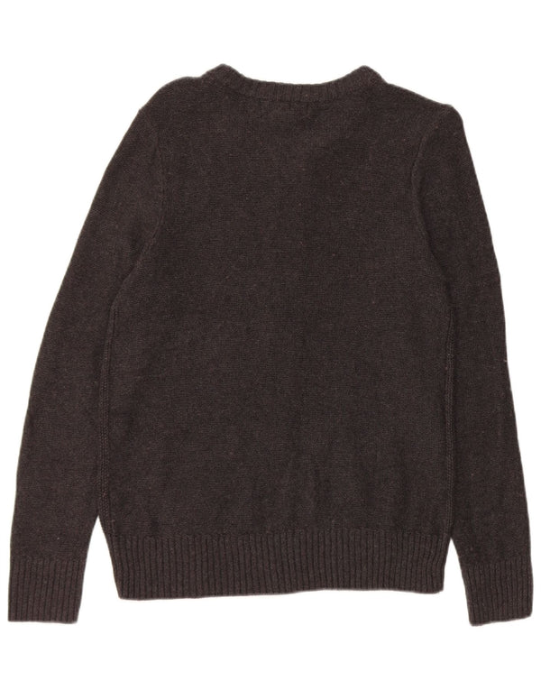 Eddie Bauer Womens Cardigan Sweater UK 12 Medium Grey Cotton