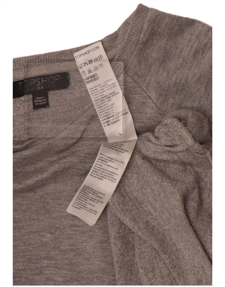 Damski sweter oversize Topshop UK 12, średnioszary, wiskoza