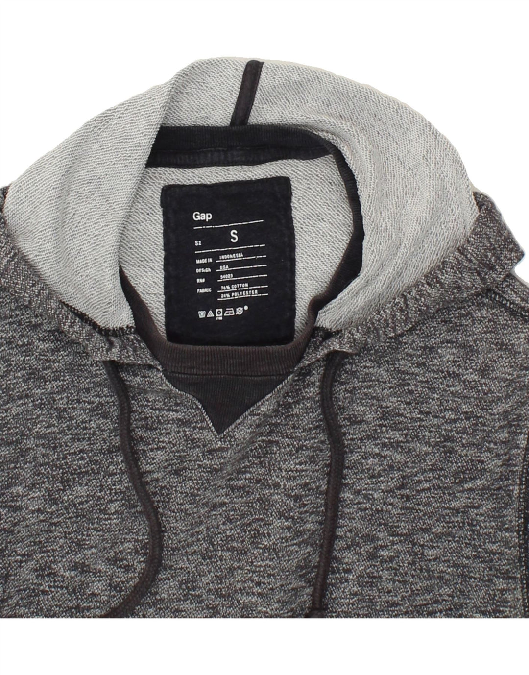 GAP Mens Hoodie Jumper Small Grey Flecked Cotton Vintage Gap and Second-Hand Gap from Messina Hembry 