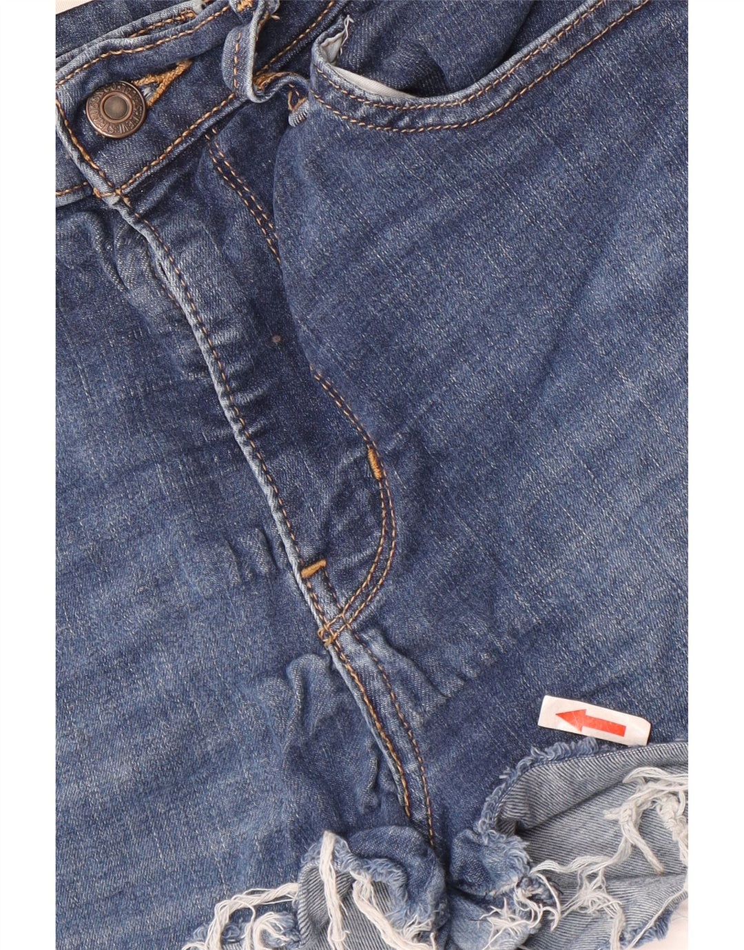 LEVI'S Damen 720 High Rise Denim Shorts W28 Mittelblaue Baumwolle