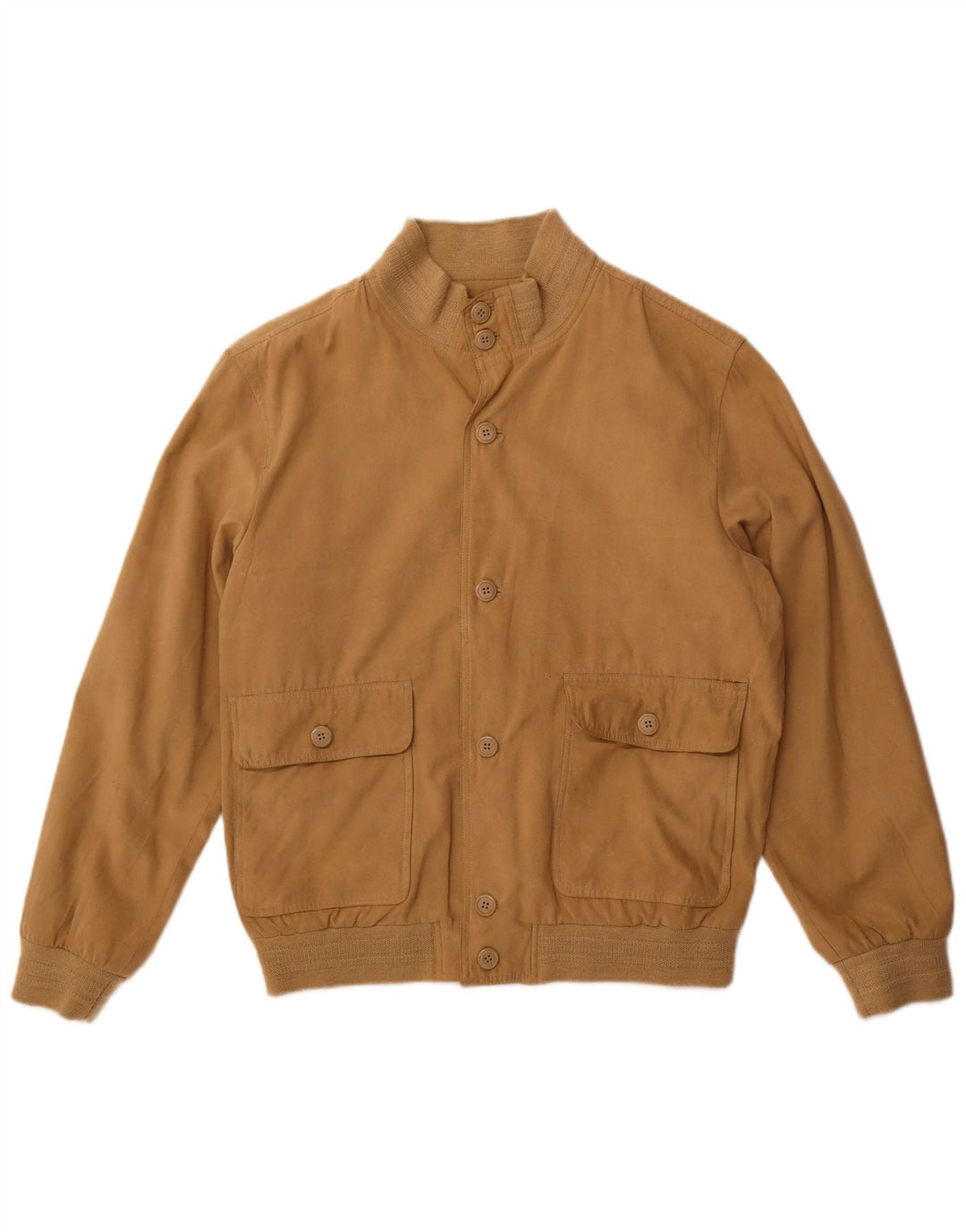 Vintage Mens Bomber Jacket UK 38 Medium Beige Polyester