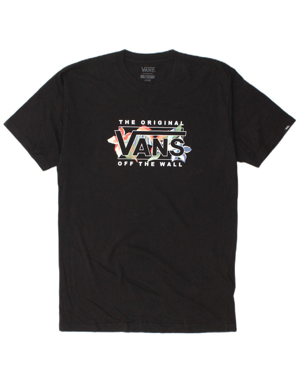 Vans Mens Classic Fit Graphic T-Shirt Top Medium Black Cotton