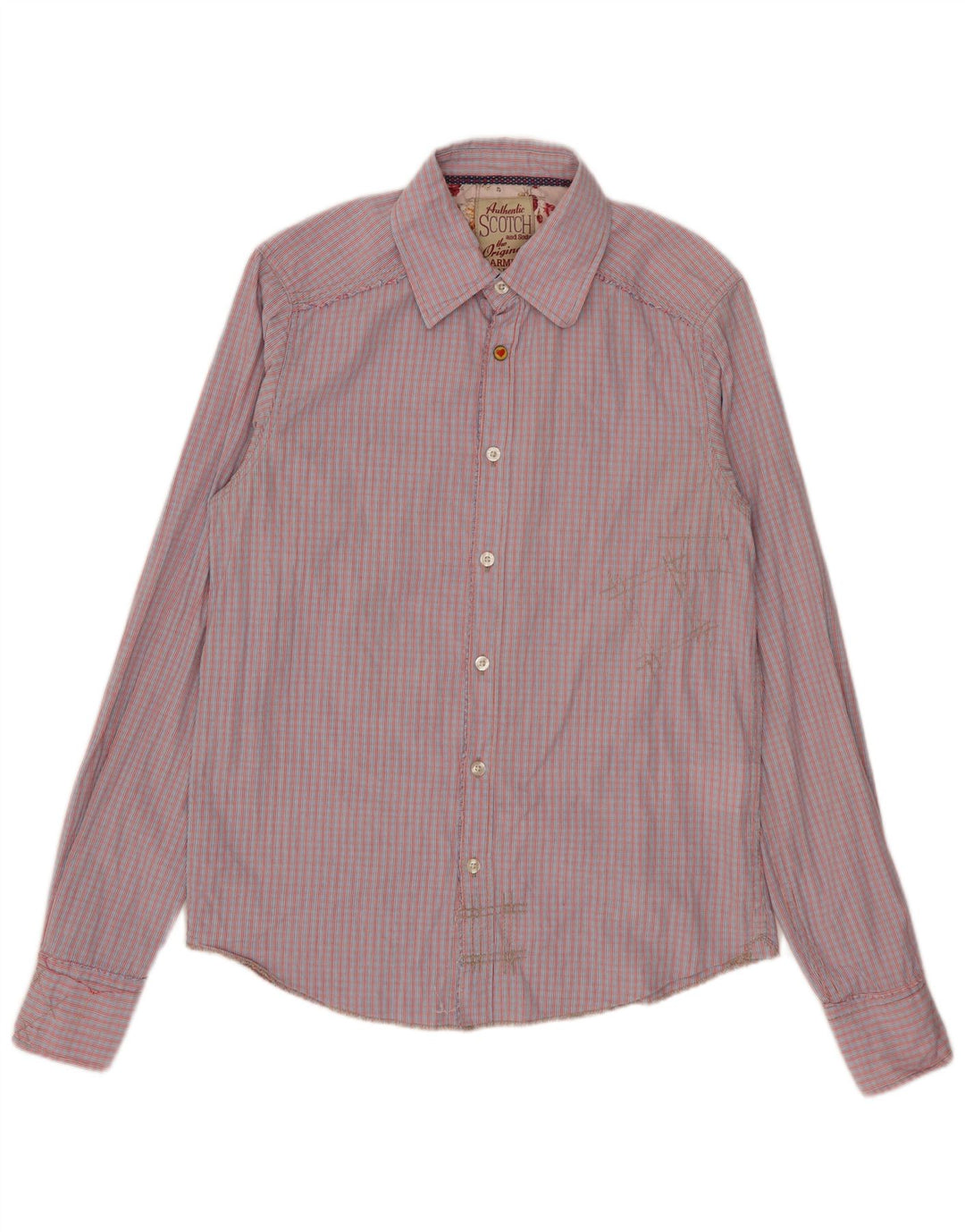 Scotch & Soda Mens Shirt Small Red Check Cotton