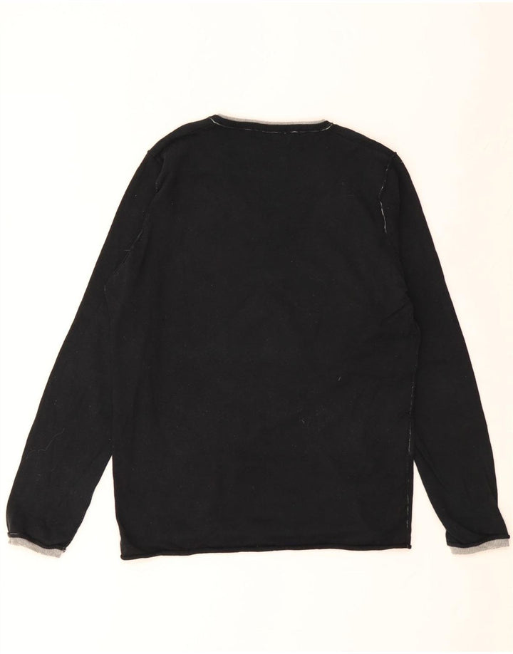 Maglione ZARA Bambino con Scollo a V 13-14 Anni Medio Nero