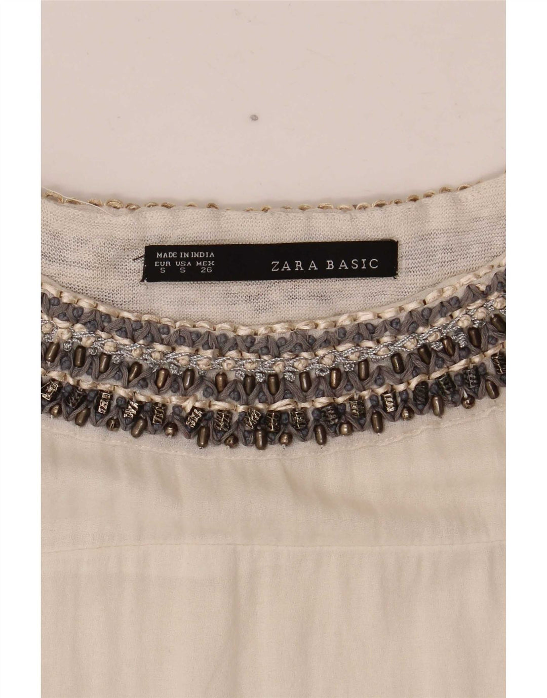 Zara blusa feminina oversized top UK 10 pequena branca