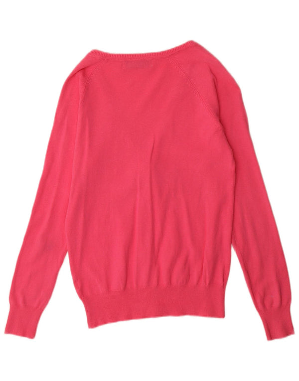Zara Womens Cardigan Sweater UK 12 Medium Pink Cotton