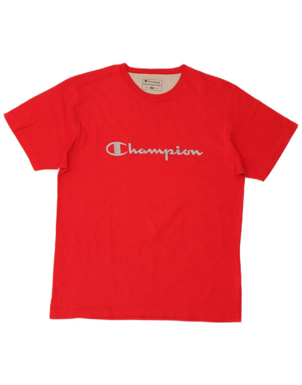 Champion Mens Graphic T-Shirt Top Medium Red