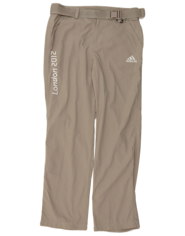 Adidas Mens Graphic Straight Chino Trousers Medium W32 L32 Grey Polyester