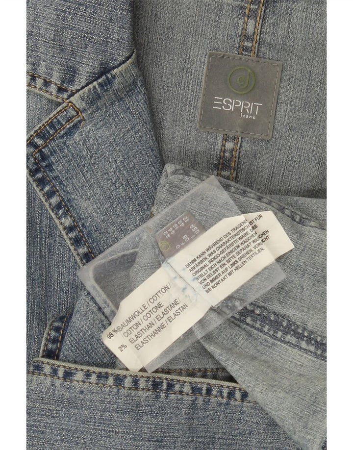 ESPRIT Womens 2 Button Denim Blazer Jacket UK 16 Large Blue Cotton