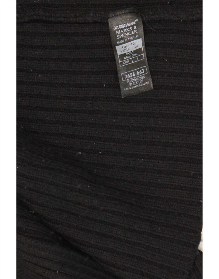 Marks & Spencer Womens Oversized Open Cardigan Sweater UK 10 Small Black
