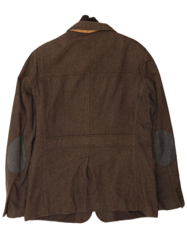 ALVIERO MARTINI Mens 3 Button Blazer Jacket IT 52 XL Brown Wool