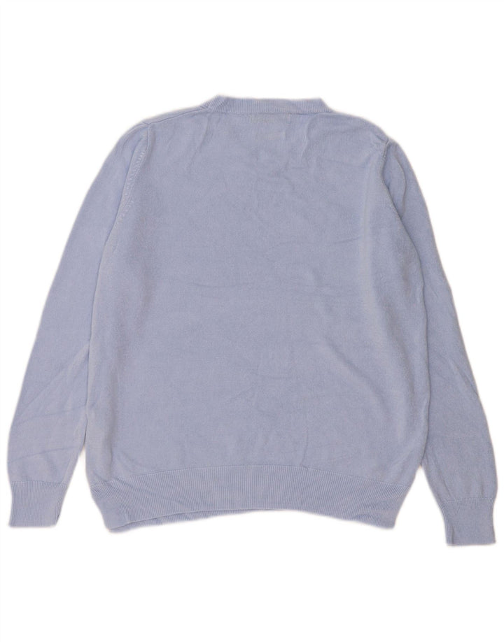 Marks & Spencer Womens Oversized Crew Neck Jumper Sweater UK 16 Large Blue