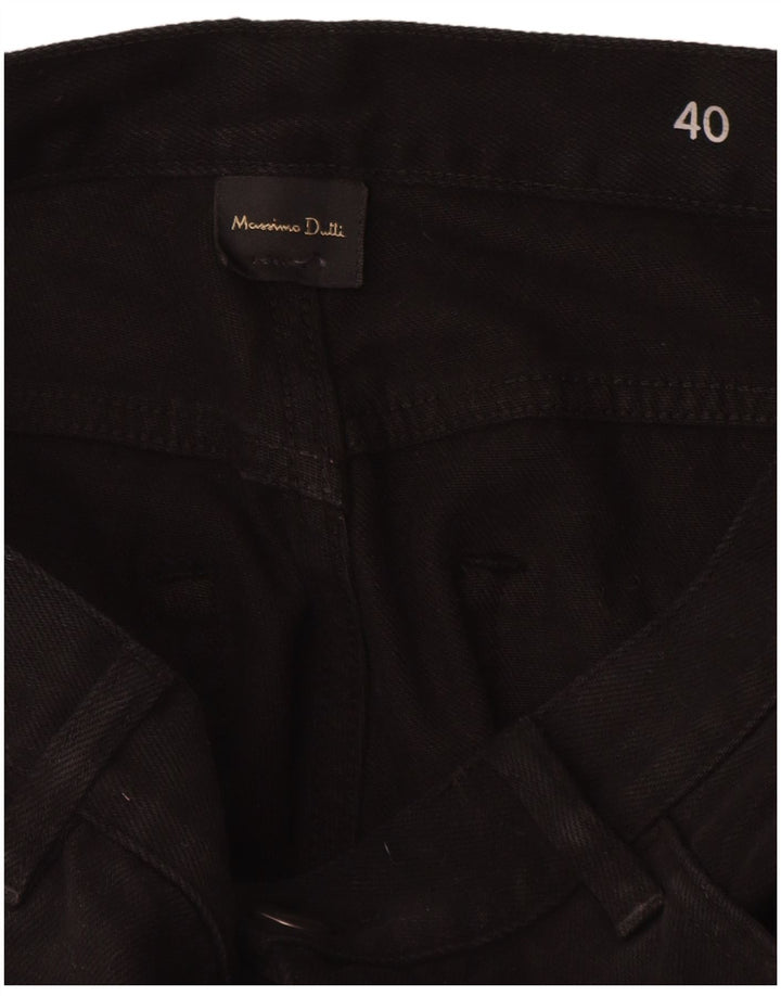 Massimo Dutti Dame Højhøjde Straight Jeans EU 40 Medium W30 L29 Sort