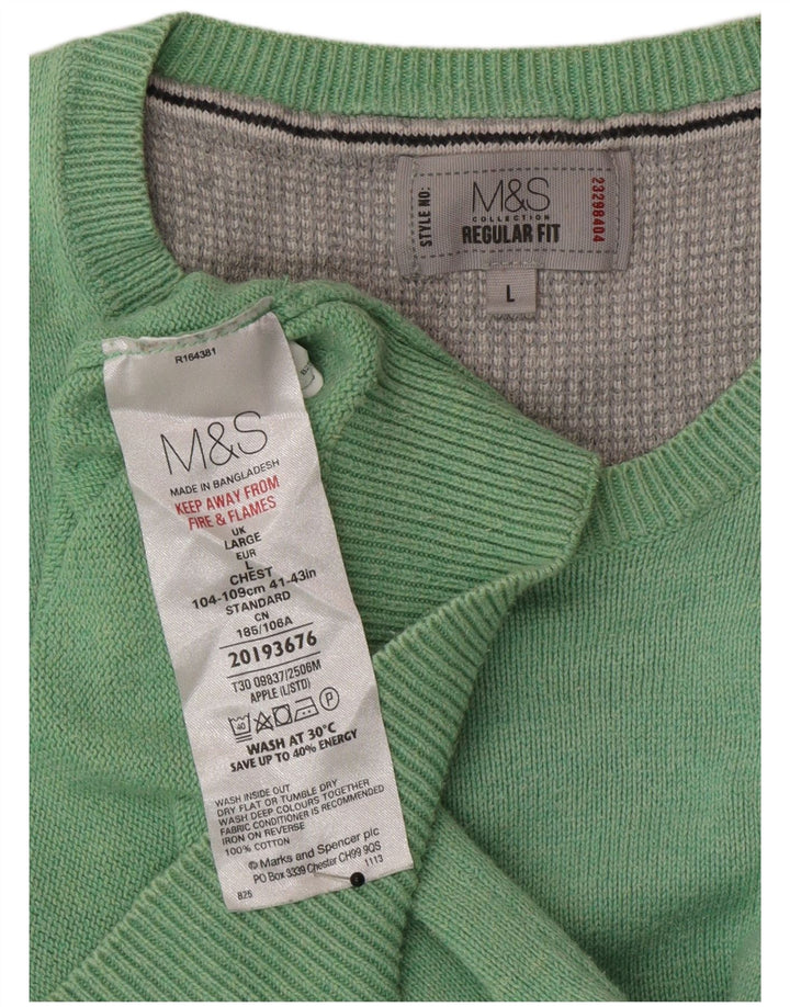Maglione maglione girocollo vestibilità regolare da uomo Marks & Spencer grande verde