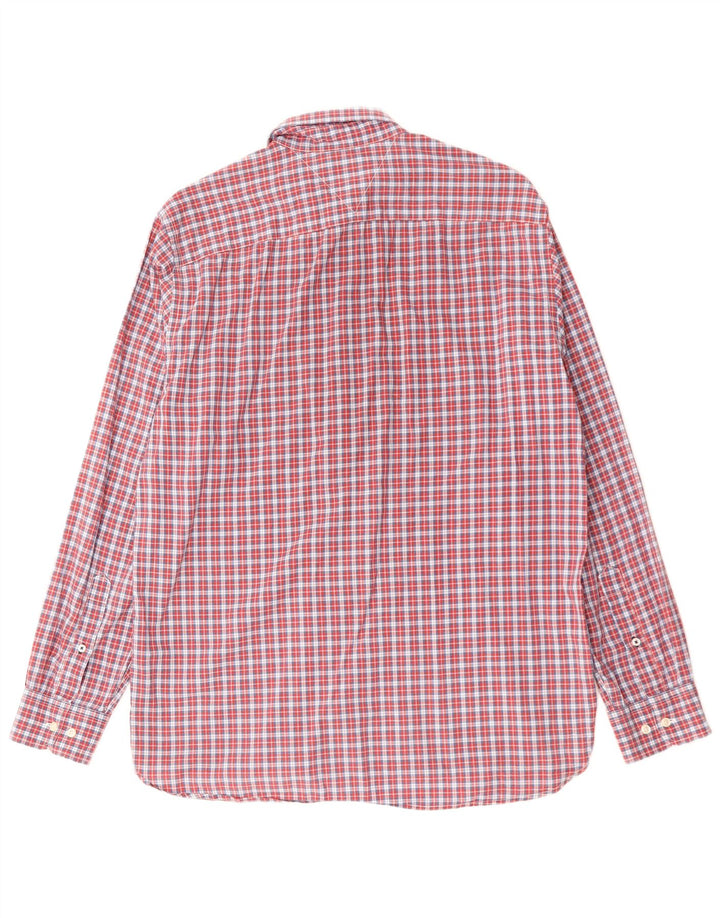 Tommy Hilfiger Mens Regular Fit Shirt Large Red Check Cotton