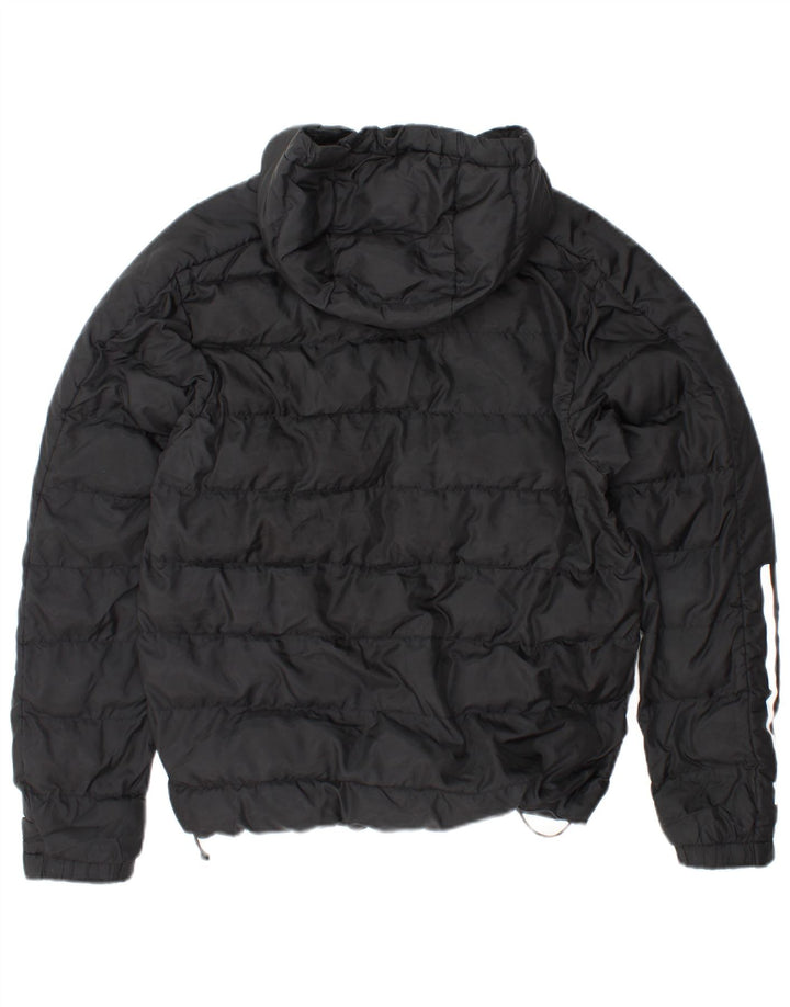 Adidas Mens Hooded Padded Jacket UK 36 Small Black Polyester