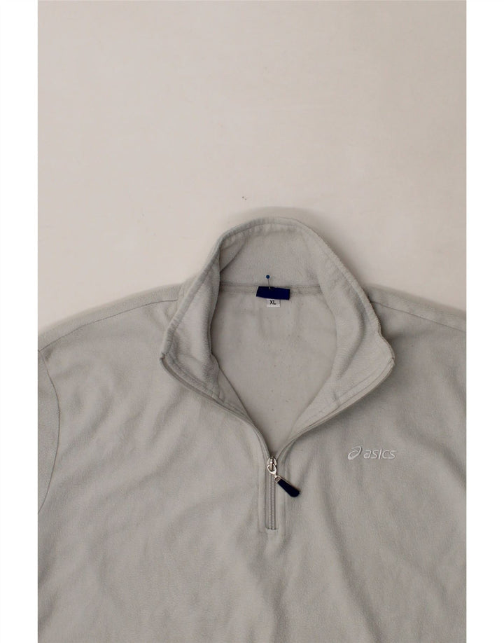 ASICS Womens Zip Neck Fleece Jumper UK 18 XL Grey Polyester Vintage Asics and Second-Hand Asics from Messina Hembry 