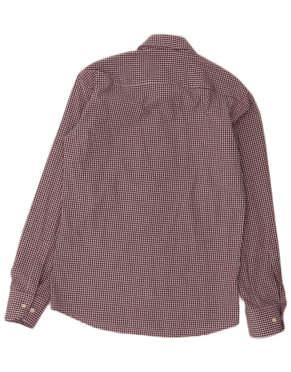 Gant Mens Shirt Large Burgundy Gingham