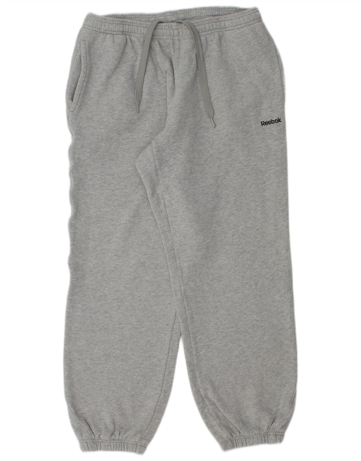 Reebok Mens Tracksuit Trousers Joggers Medium  Grey Flecked Cotton