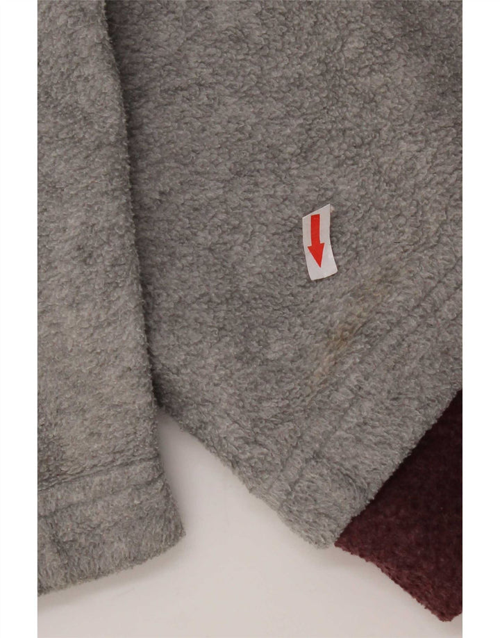 Basic Homme Pull Polaire Col Zippé Grand Gris Géométrique Polyester