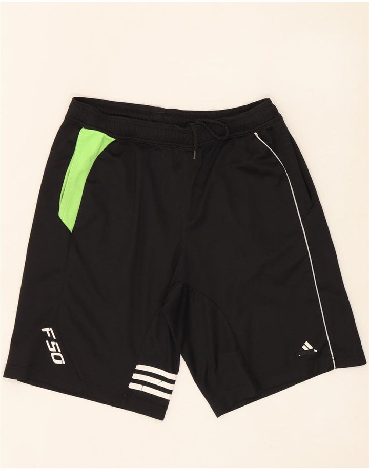 ADIDAS Mens Climalite Sport Shorts Medium Black Colourblock Polyester Vintage Adidas and Second-Hand Adidas from Messina Hembry 