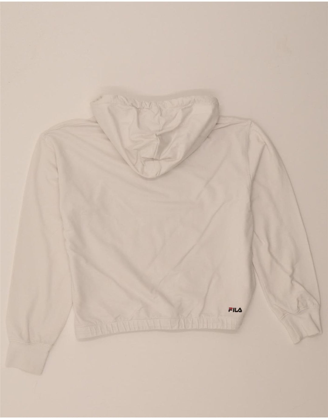 FILA Womens Hoodie Jumper UK 14 Medium White Vintage Fila and Second-Hand Fila from Messina Hembry 