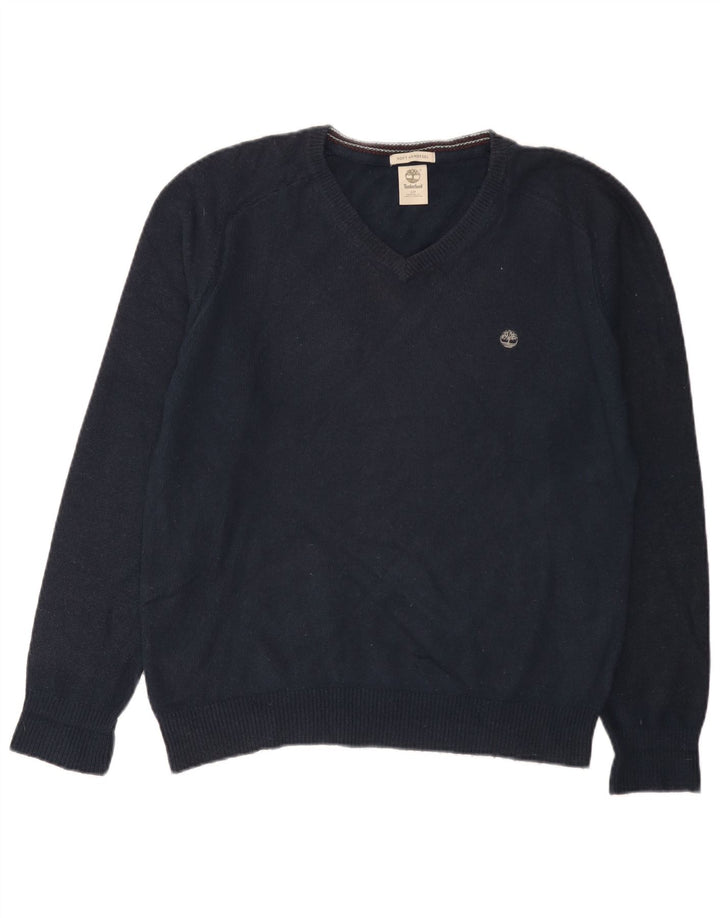 Timberland Mens Regular Fit V-Neck Jumper Sweater Small Navy Blue