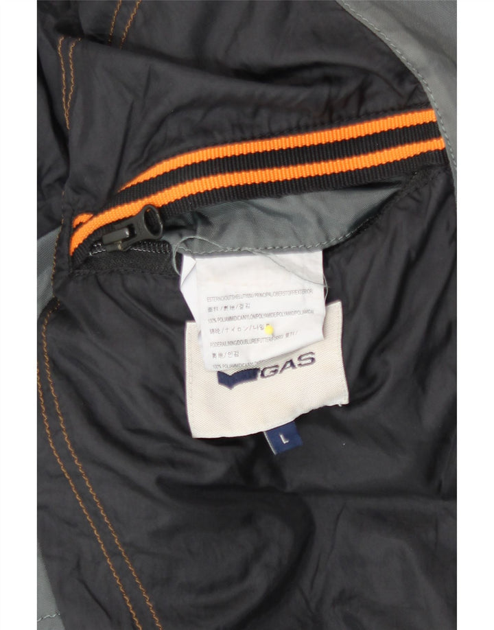 Gas Mens Hooded Bomber Padded Jacket UK 40 Large Grey Polyamide