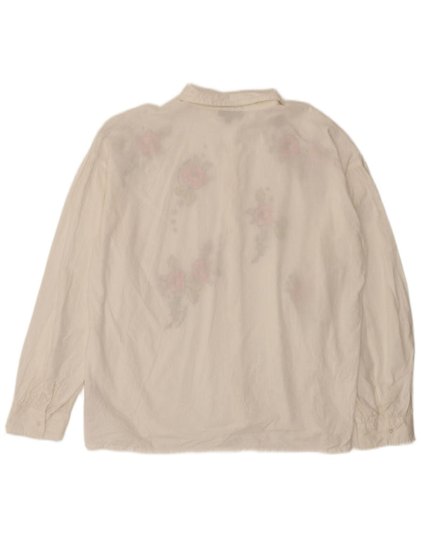 Topshop Grafik-Oversize-Hemdbluse für Damen, UK 12, mittelweiß, geblümt