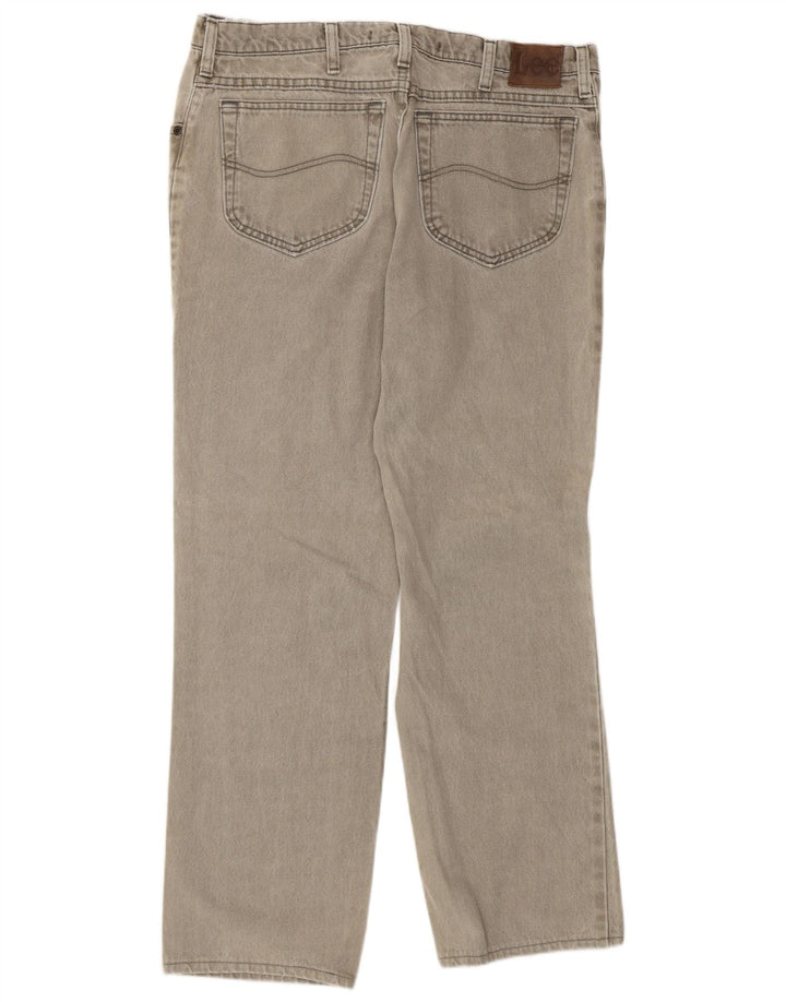 LEE Mens Straight Jeans W36 L29 Grey Cotton