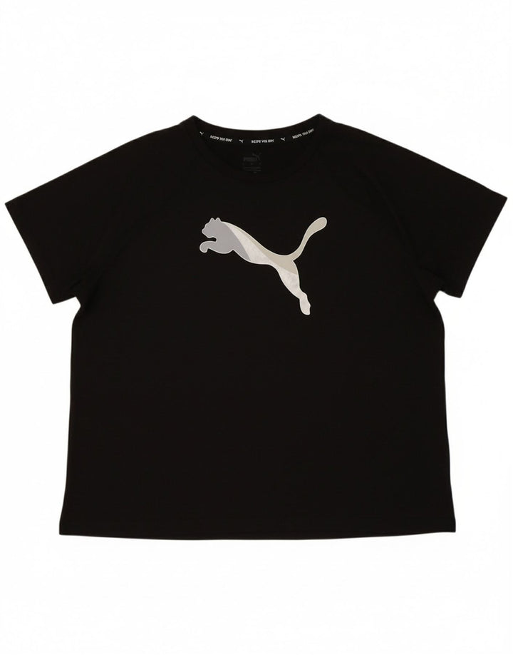 PUMA Womens Graphic T-Shirt Top UK 16 Large Black Polyester