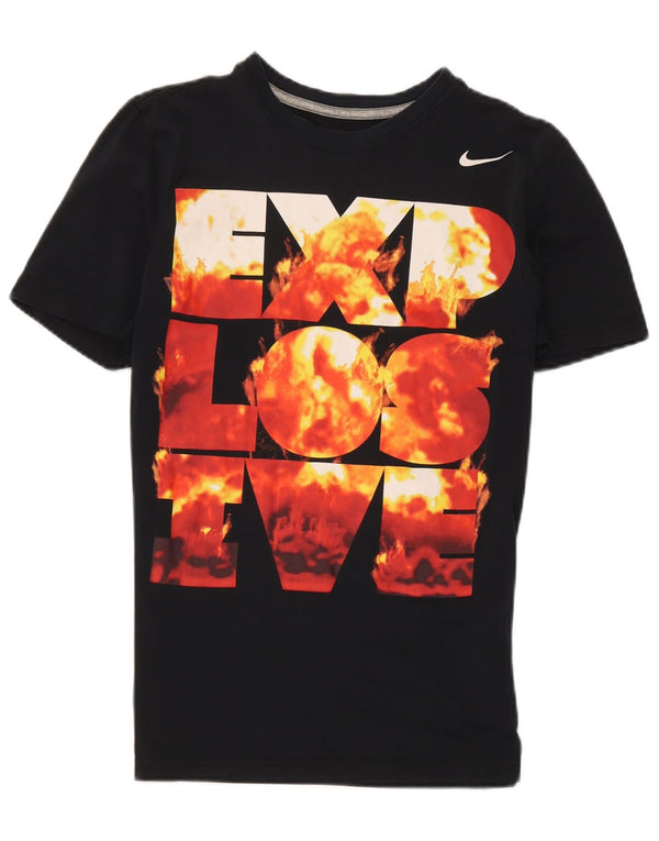 Nike férfi Dri Fit grafikus póló felső kis fekete pamut