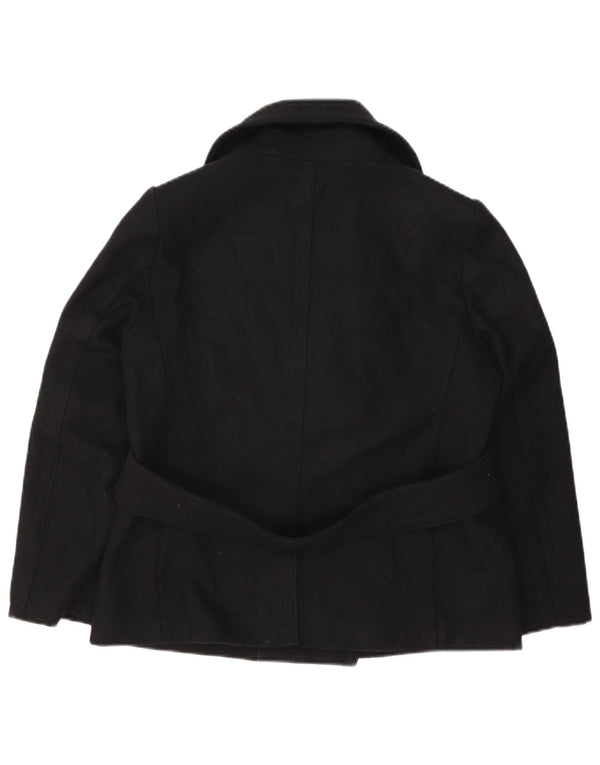 Gap Damen Zweireihiger Mantel UK 14 Mittelmarineblaue Wolle