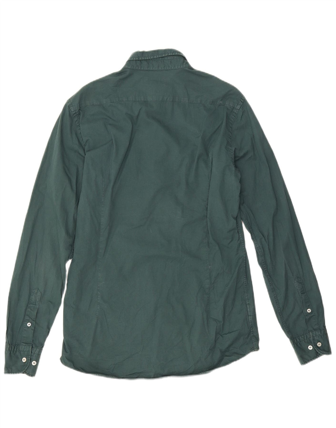 Massimo Dutti Mens Shirt Medium Green Cotton