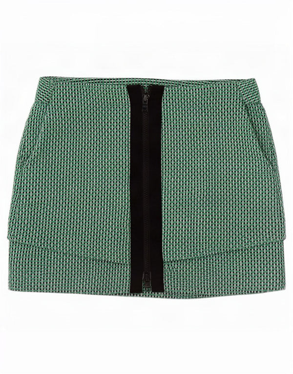 Armani Exchange Womens Mini Skirt US 2 XS W26 Green Gingham Cotton