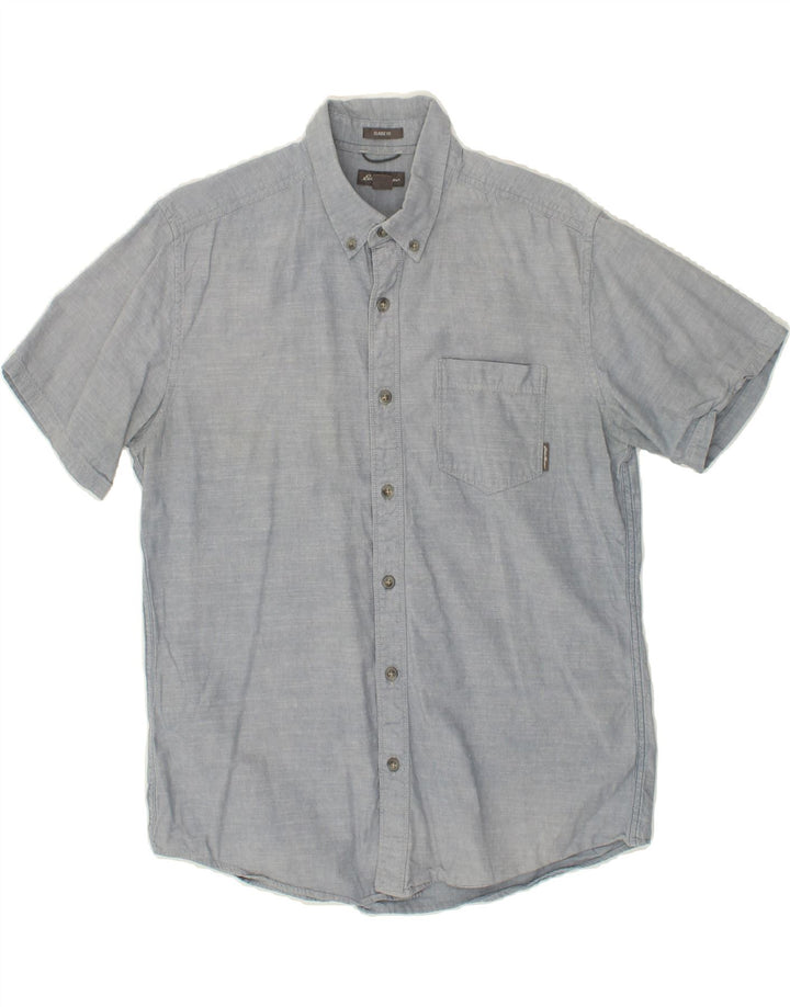 EDDIE BAUER Mens Classic Fit Short Sleeve Shirt Medium Blue Cotton Vintage Eddie Bauer and Second-Hand Eddie Bauer from Messina Hembry 