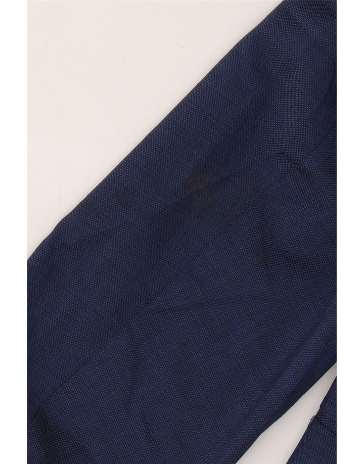 Zara Mens 2 Button Blazer Jacket EU 46 Small Blue Wool