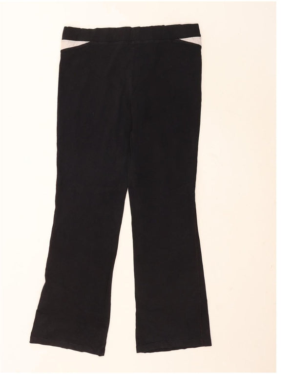Fila Womens Flare Tracksuit Trousers UK 12 Medium  Black Cotton Sports