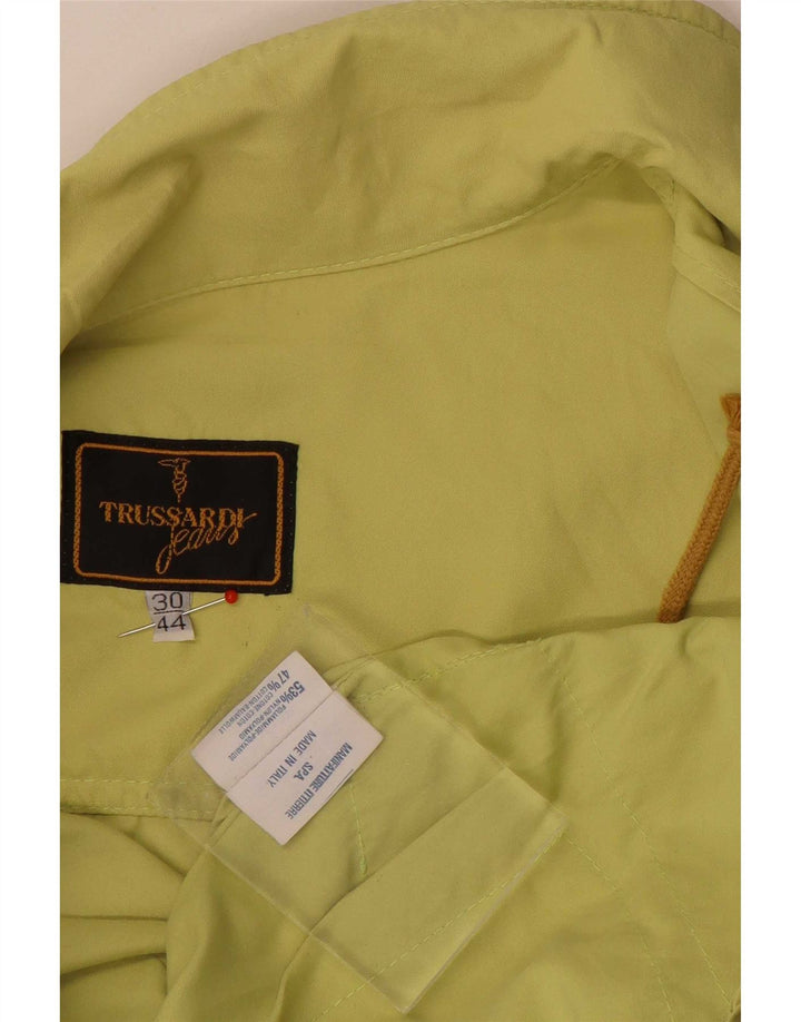 Trussardi Jeans Übergroße Bomberjacke für Damen IT 44 Mittelgrünes Polyamid