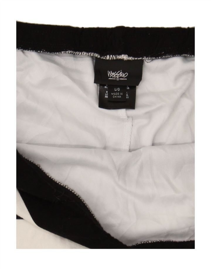 MOSSIMO Womens Straight Skirt Large W34  Black Striped Rayon Vintage Mossimo and Second-Hand Mossimo from Messina Hembry 