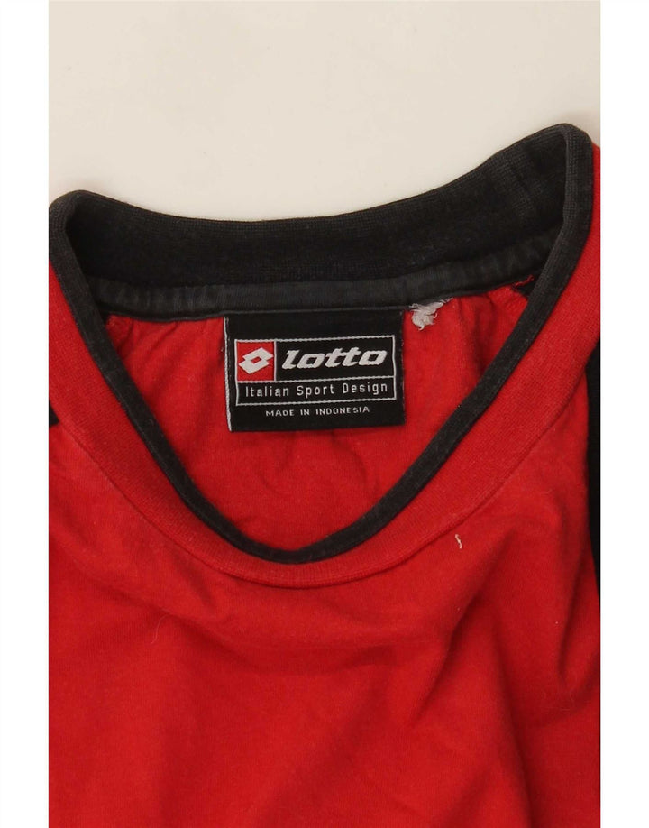 Lotto Mens T-Shirt Top Medium Red Colourblock