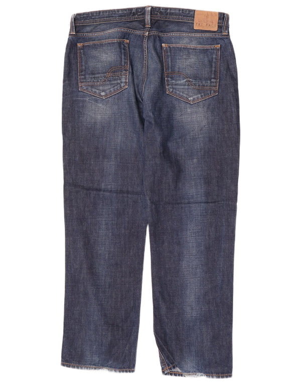 Fat Face Mens Straight Jeans W36 L31 Navy Blue Cotton
