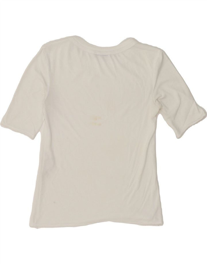 ZARA Womens T-Shirt Top UK 10 Small White Polyester Vintage Zara and Second-Hand Zara from Messina Hembry 