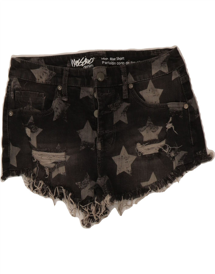 MOSSIMO Womens Distressed Denim Shorts US 6 Medium W28  Grey Geometric Vintage Mossimo and Second-Hand Mossimo from Messina Hembry 