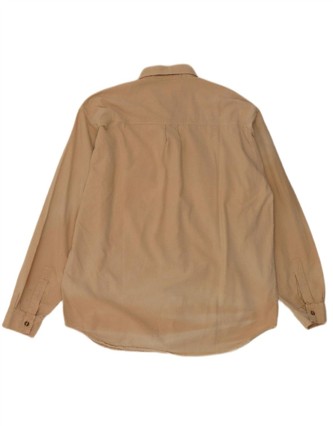 VINTAGE Mens Shirt Medium Beige Cotton Vintage Vintage and Second-Hand Vintage from Messina Hembry 