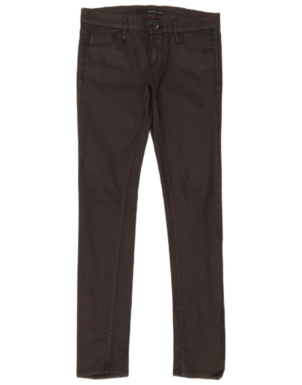 Calvin Klein Womens Skinny Casual Trousers W28 L32 Black Cotton