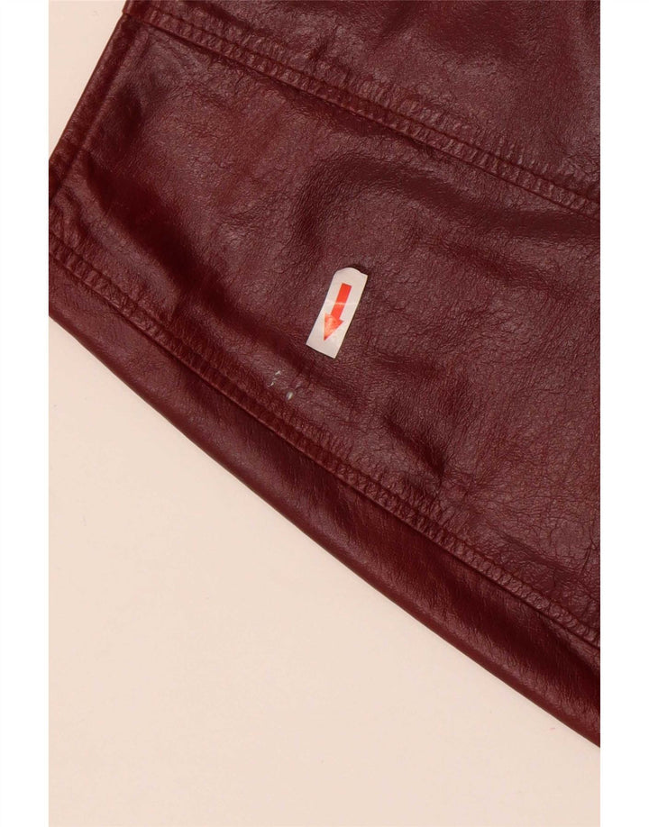 Conbipel Damen Mini-Lederrock IT 44 Medium W27 Kastanienbraunes Leder