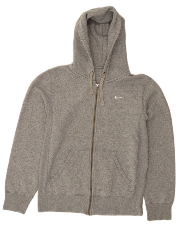 Nike Mens Zip Hoodie Sweater Medium Grey Flecked Cotton