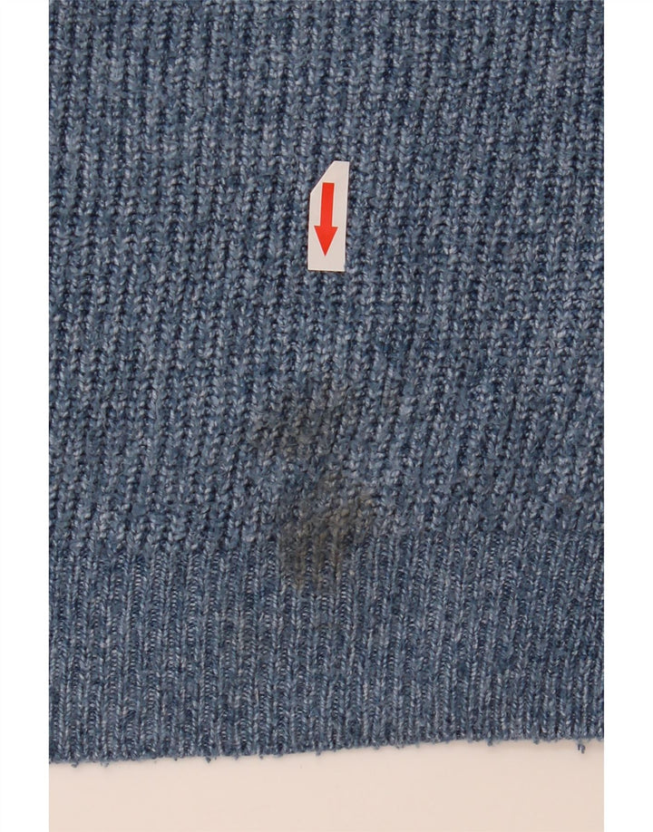 Marks & Spencer Herre sweater med rund hals 2XL Blå Flecked Polyamid